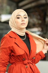 Organic Scarfs Tesettür Penye Şal Hijap Modeli - Fil Dişi - Organic ScarfsOrganic Scarfs