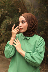 Organic Scarfs Tesettür Penye Şal Hijap Modeli - Kahve - Organic ScarfsOrganic Scarfs