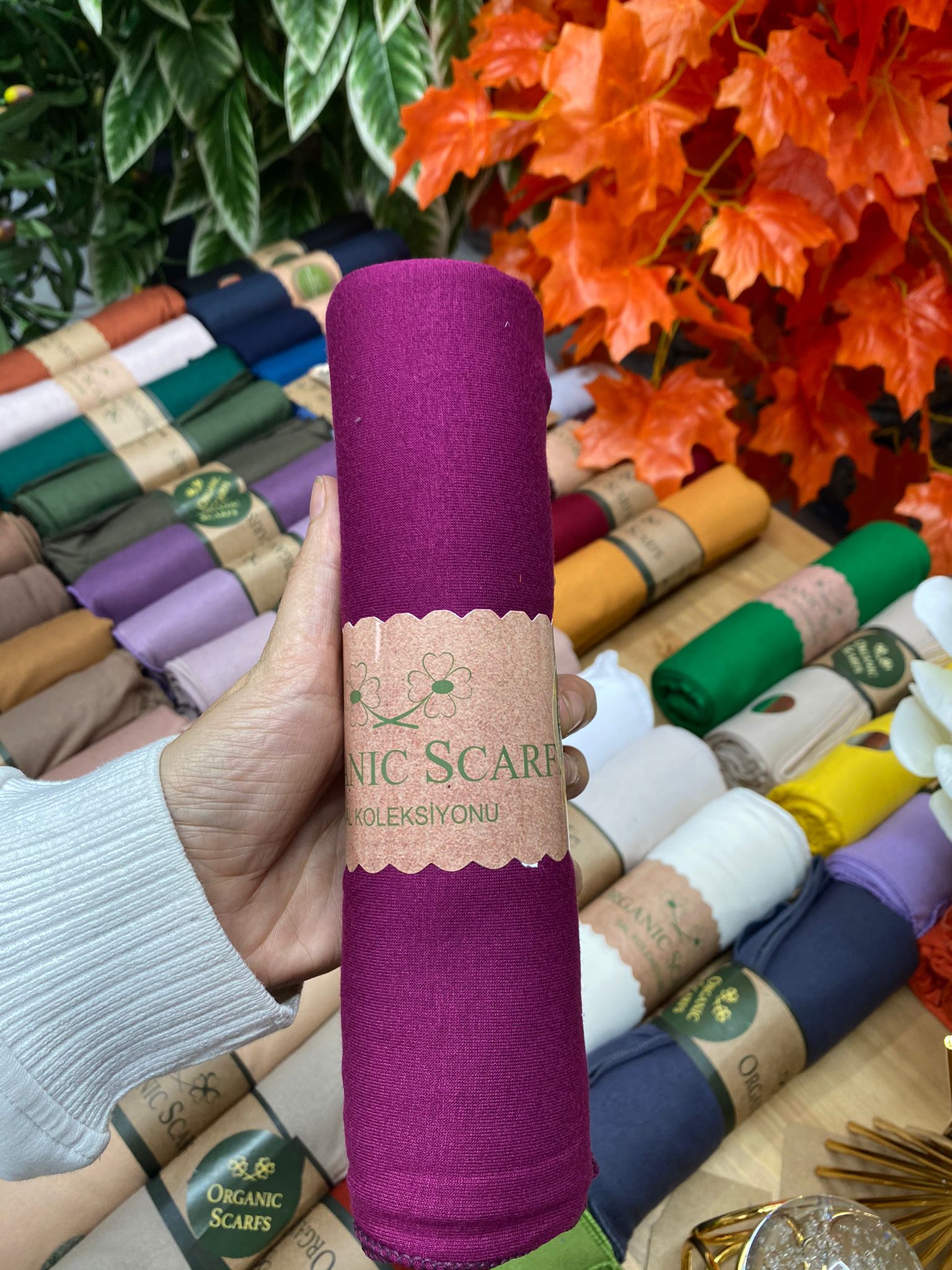 Organic Scarfs Tesettür Penye Şal Hijap Modeli - Şarabi - Organic ScarfsOrganic Scarfs