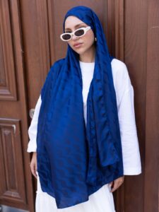 Su Yolu Pamuk Jakar Şal - İndigo