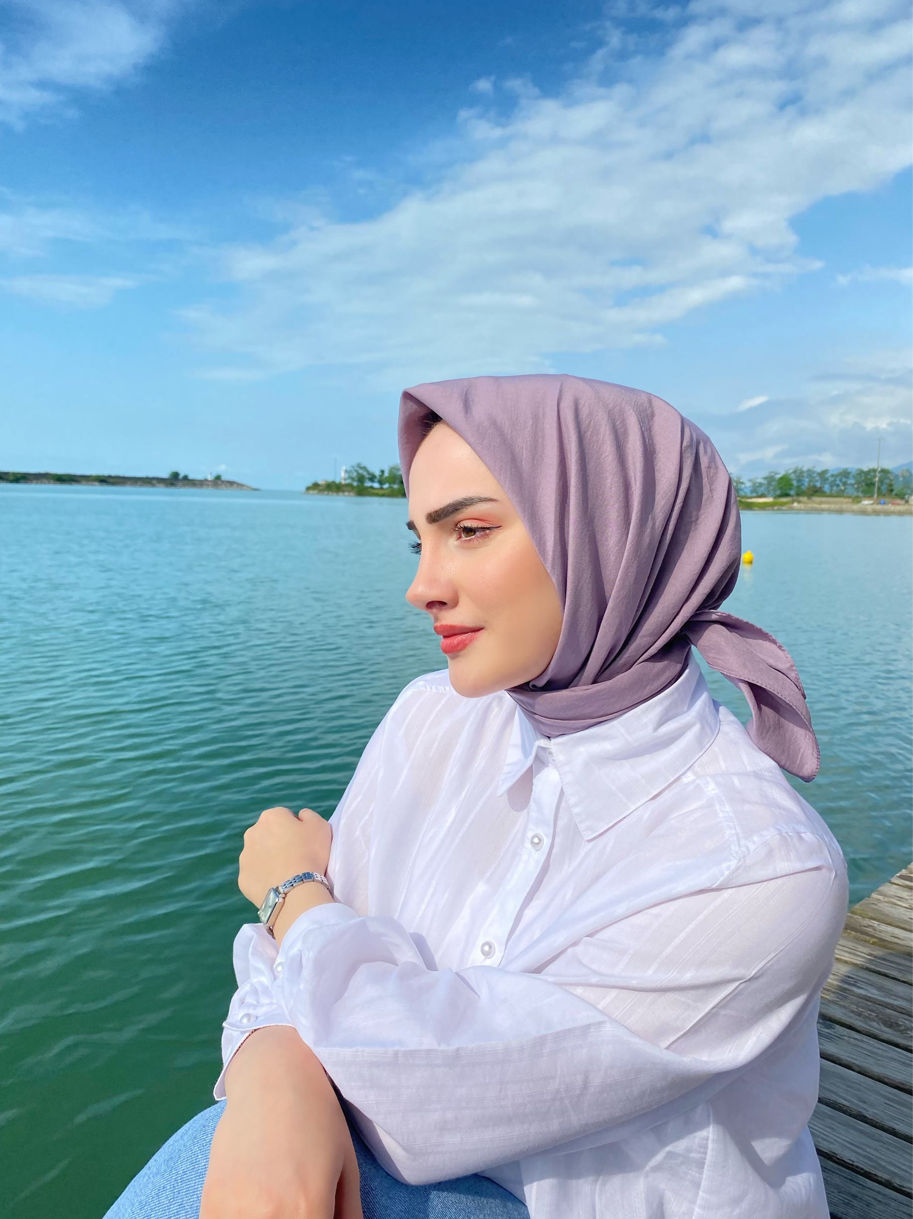 Pamuk Kraş Soft Eşarp - İncir