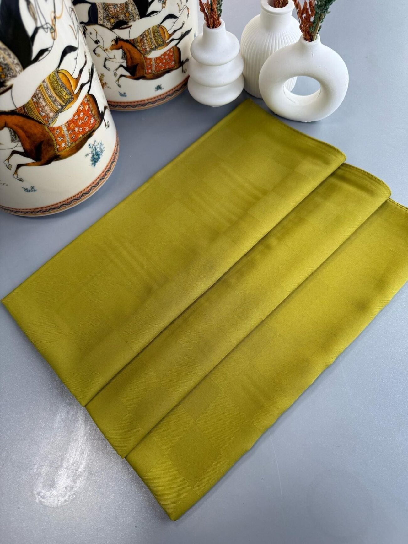 Dama Desen Jakar Şal - Yağ Yeşil