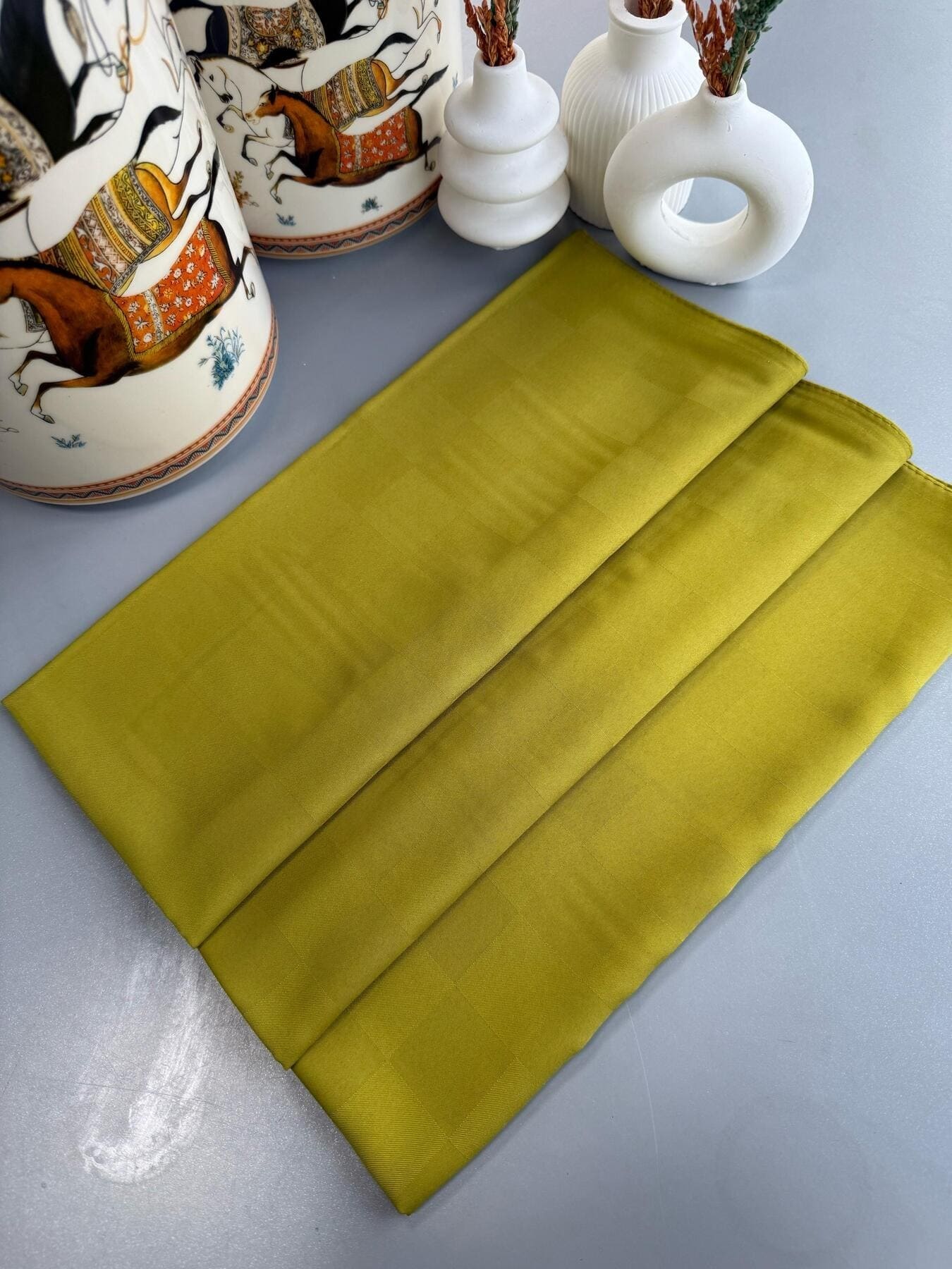 Dama Desen Jakar Şal - Yağ Yeşil