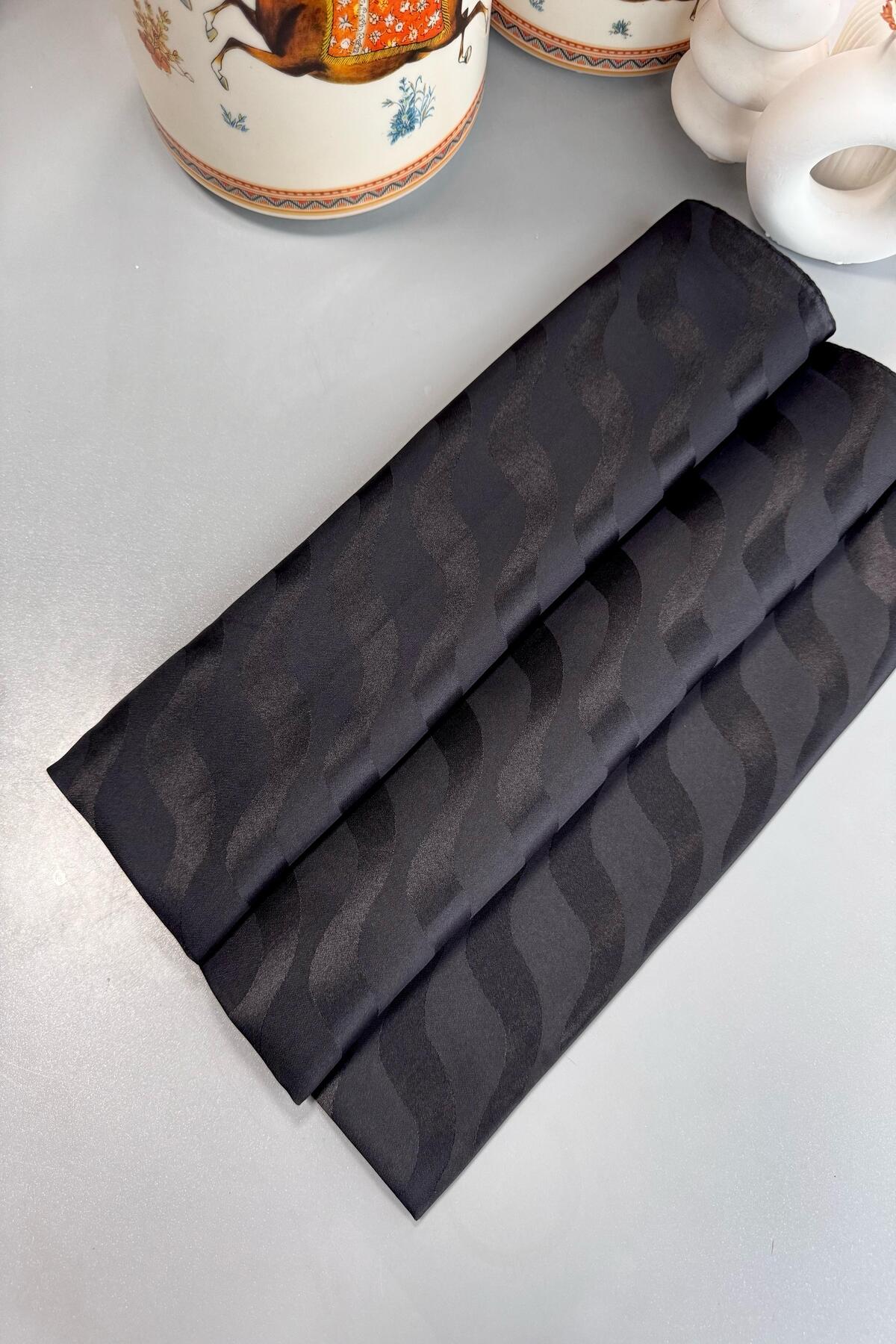 Su Yolu Pamuk Jakar Şal - Siyah