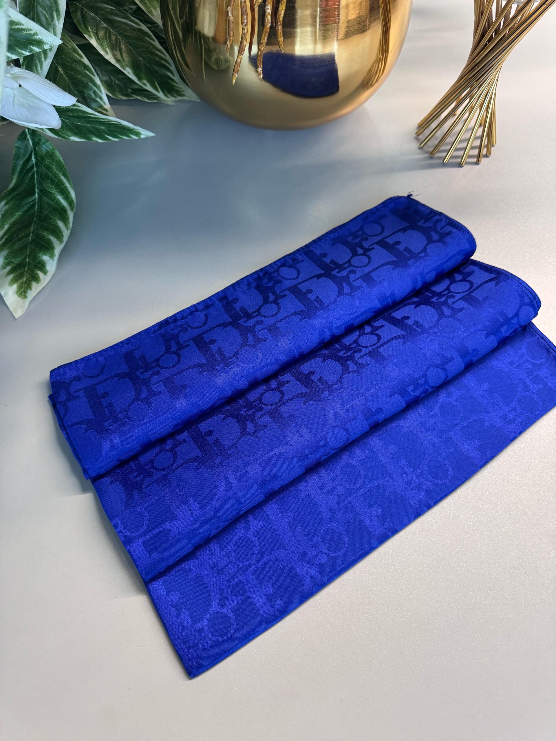 Dior Desen Pamuk İpeksi Jakar Şal 88731 - Saks