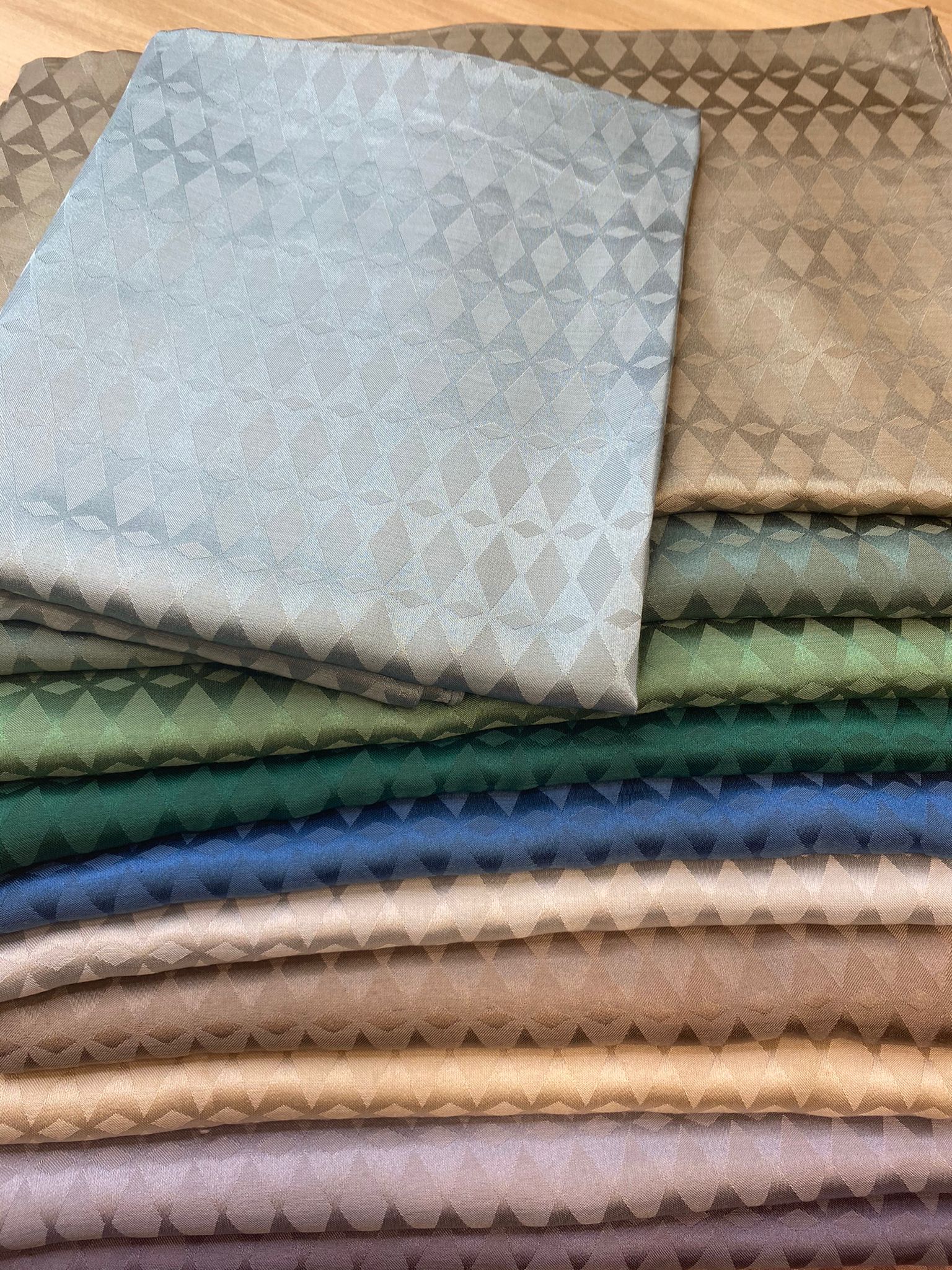 Baklava Desen İpeksi Jakar Şal - Su Yeşili - Organic ScarfsOrganic Scarfs