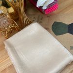 Bambu Kraş Premium İpek Şal - Bej