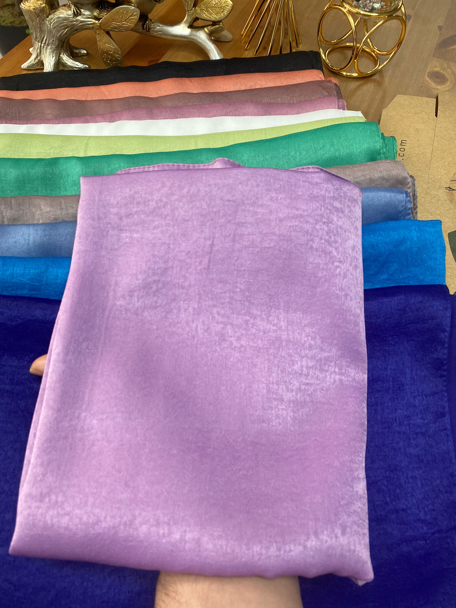 Bambu Kraş Premium İpek Şal - Lavanta - Organic ScarfsOrganic Scarfs