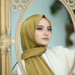 Bambu Kraş Premium İpek Şal - Yağ Yeşili