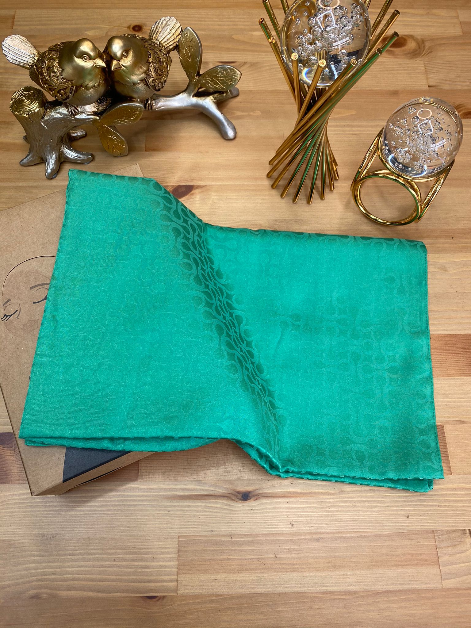 Bloom Desen Pamuk İpeksi Jakar Şal - Benetton - Organic ScarfsOrganic Scarfs