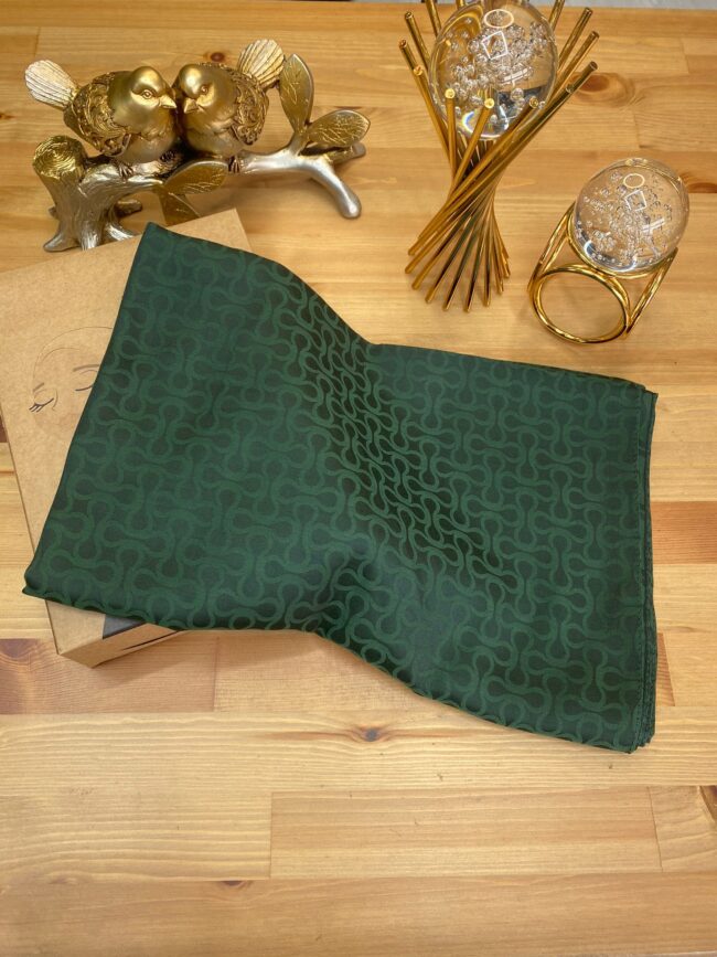 Bloom Desen Pamuk İpeksi Jakar Şal - Zümrüt - Organic ScarfsOrganic Scarfs