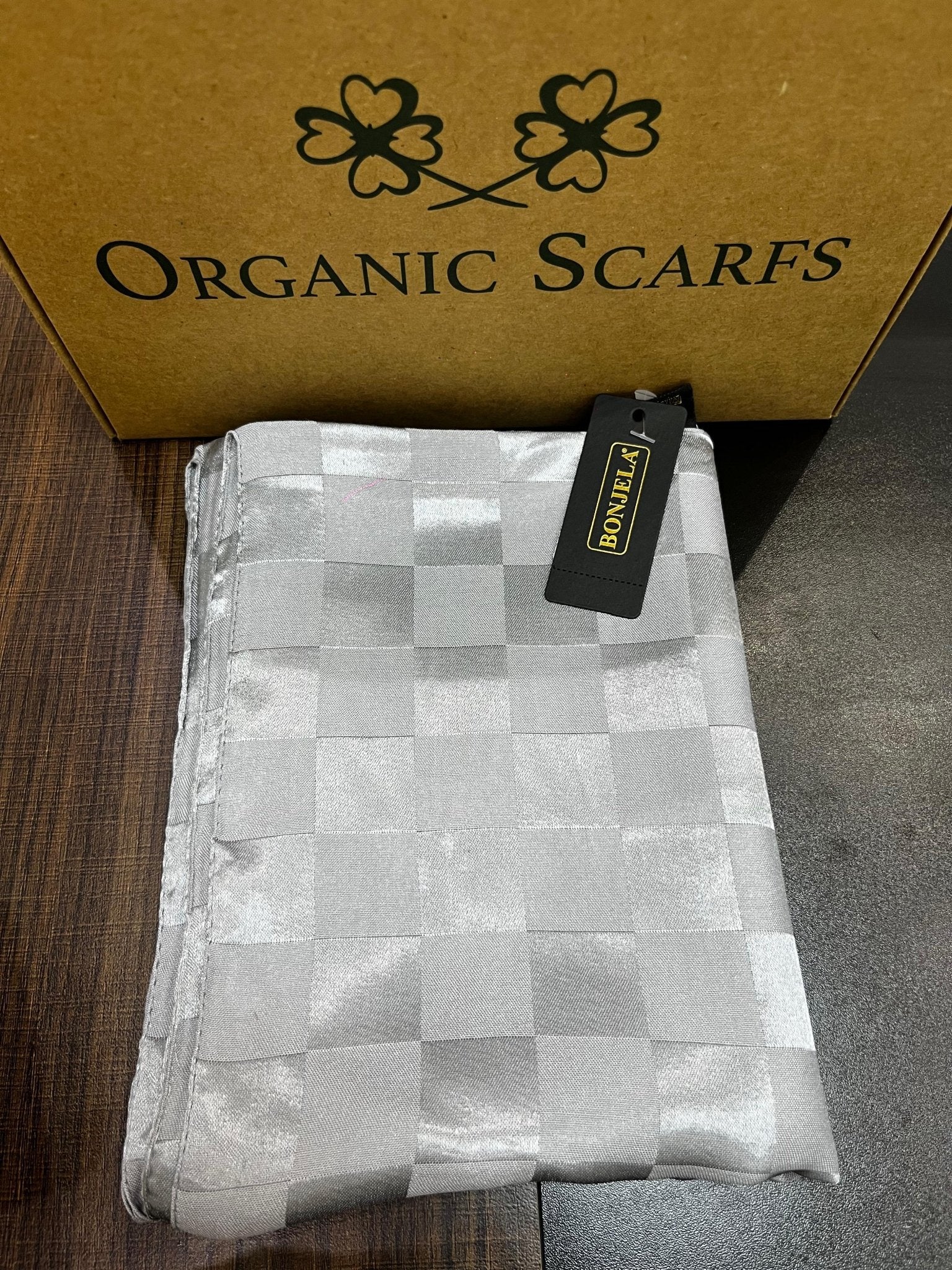 BONJELA DAMA DESEN JAKAR ŞAL - Koyu Gri - Organic ScarfsOrganic Scarfs