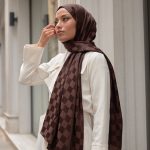 Dama İpeksi Jakar Şal - Acı Kahve