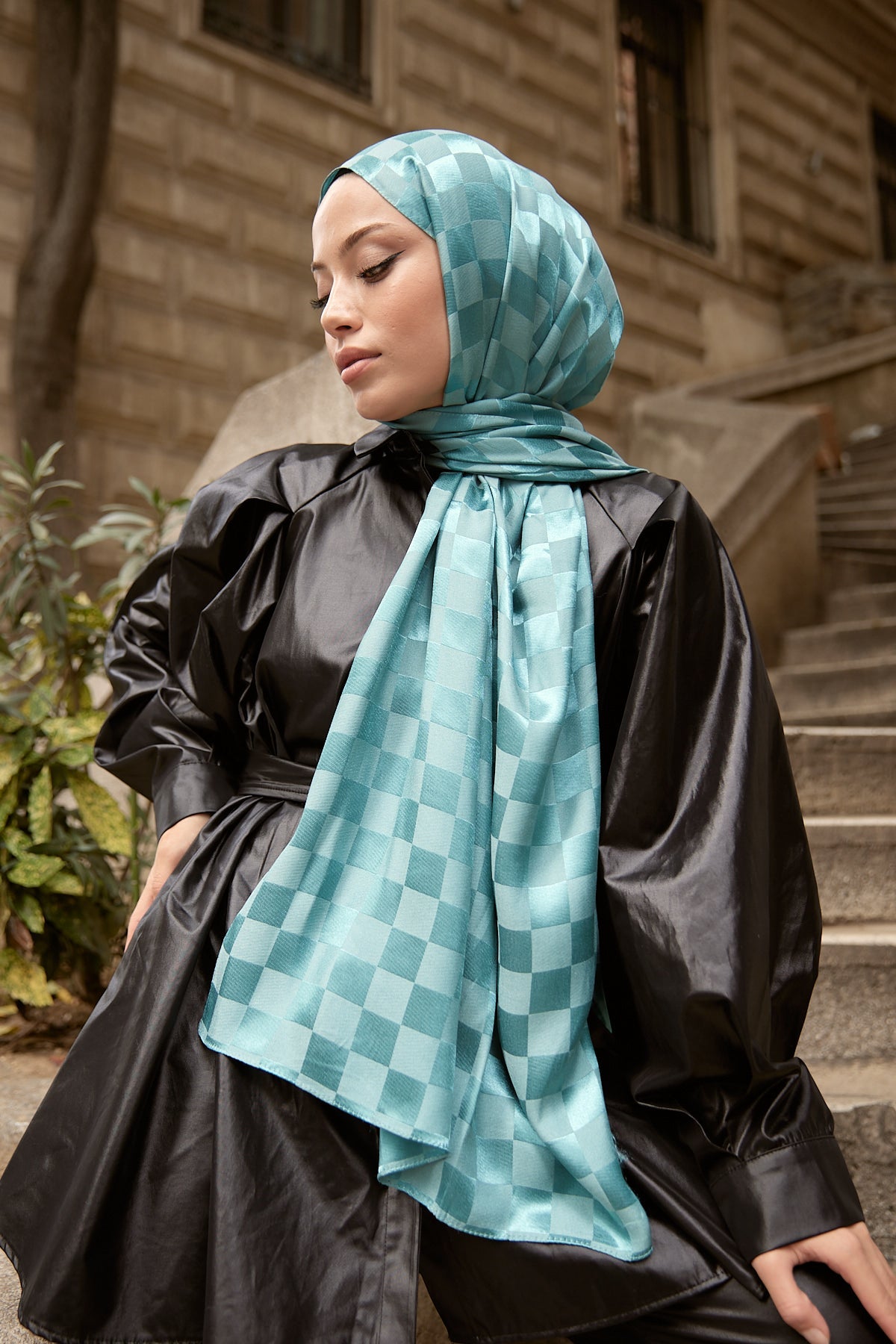 Bonjela Marka Dama İpeksi Jakar Şal - Cam Göbeği - Organic ScarfsOrganic Scarfs