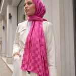 Bonjela Marka Dama İpeksi Jakar Şal - Fuşya