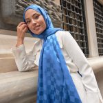 Bonjela Marka Dama İpeksi Jakar Şal - İndigo