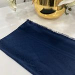 Burberry Pamuklu İpek Jakar Şal - Lacivert