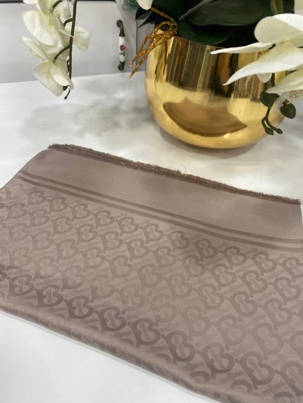 Burberry Pamuklu İpek Jakar Şal - Vizon - Organic ScarfsOrganic Scarfs