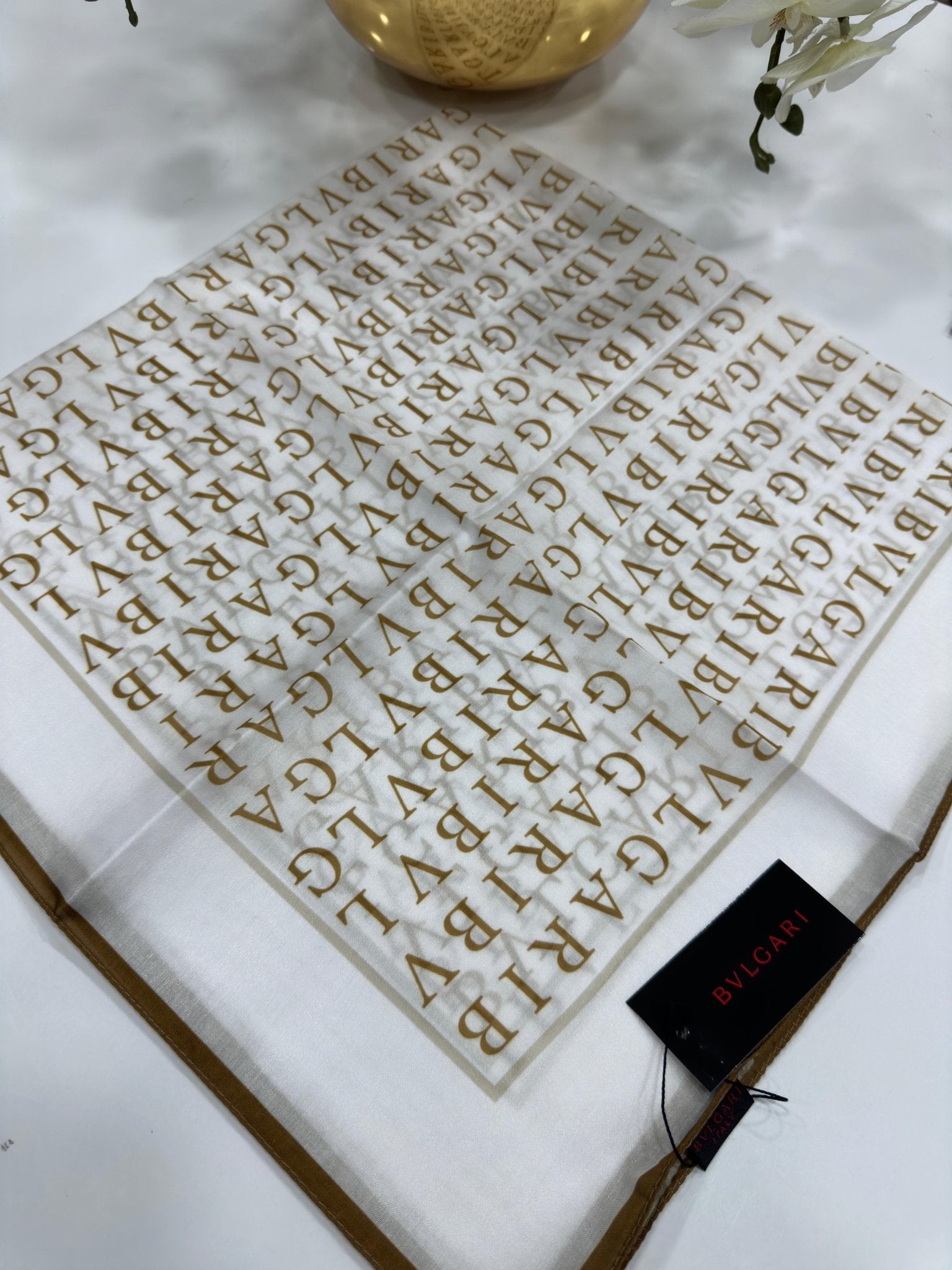 Bvlgari İpek Eşarp - Taba - Organic ScarfsOrganic Scarfs