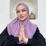 Çapraz Üç Bantlı Uzun Drape Bone - Lavanta