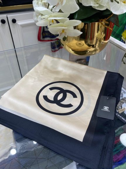 Chanel İthal Vual İpek Şal - Ekru - Organic ScarfsOrganic Scarfs