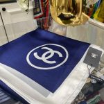 Chanel İthal Vual İpek Şal - Lacivert