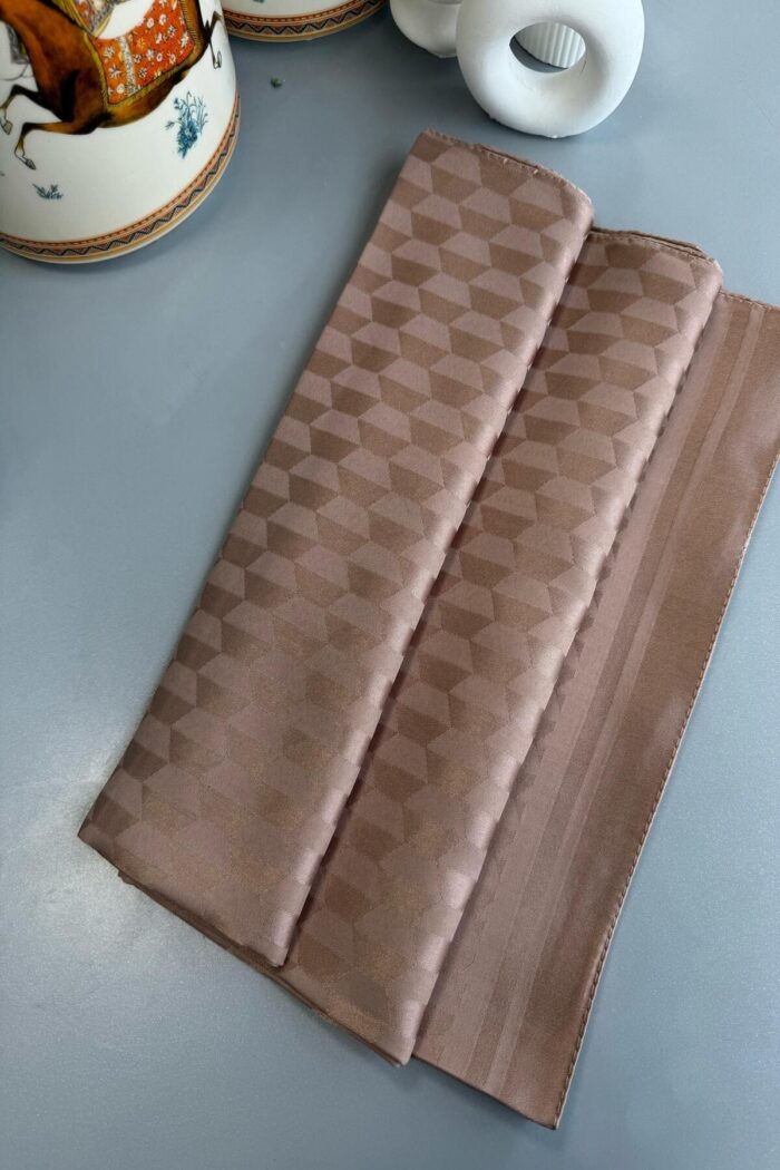 Qoza Desen İpeksi Jakar Şal - Çikolata