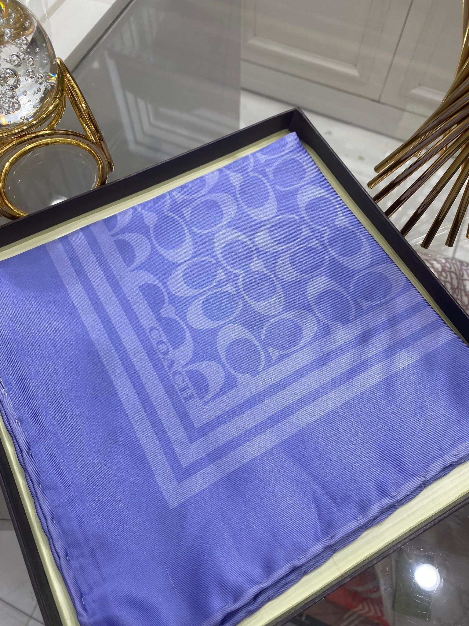 Coach Desen Twill İpek Eşarp - Mürdüm - Organic ScarfsOrganic Scarfs