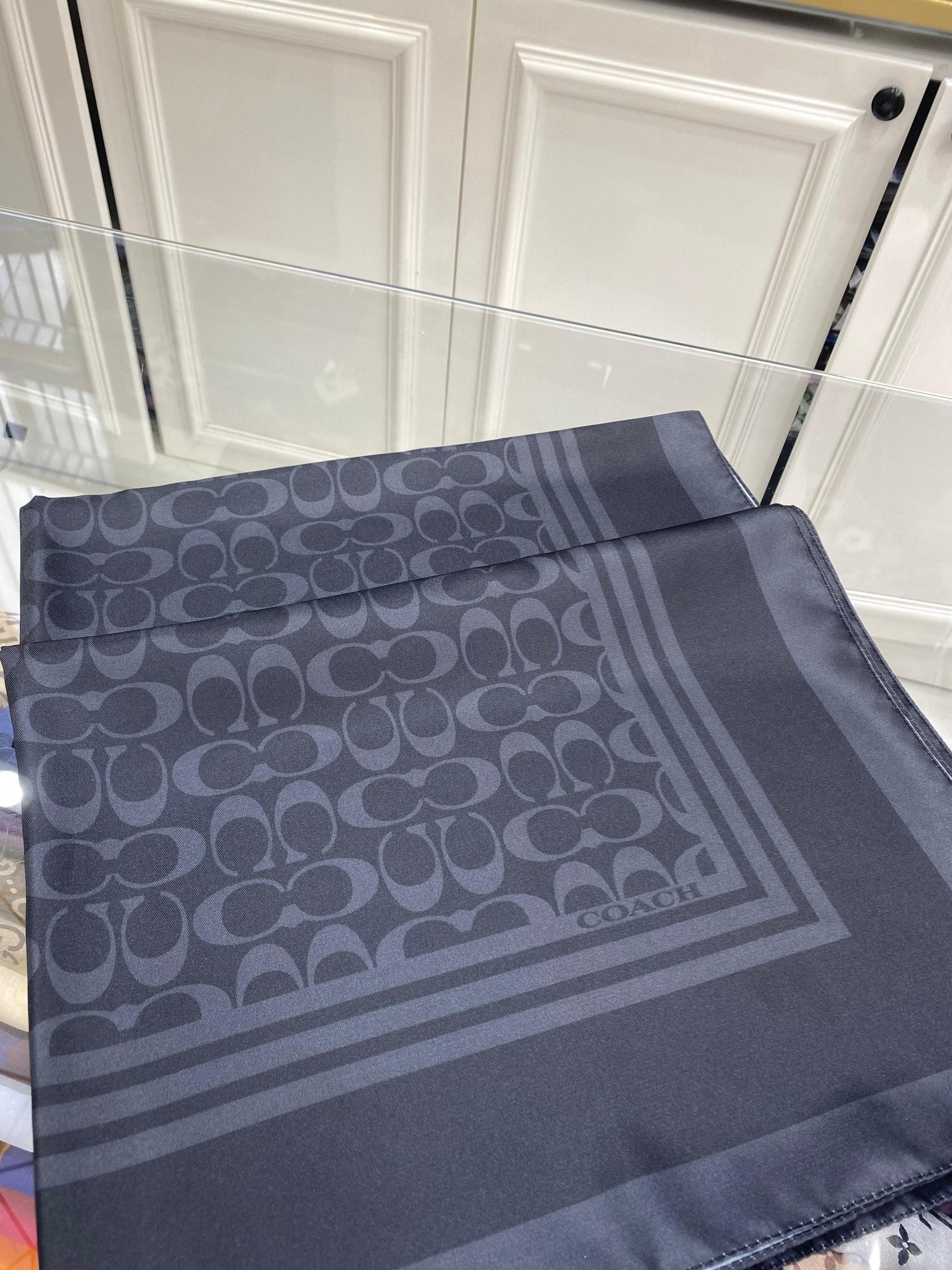 Coach Desen Twill İpek Şal - Antrasit - Organic ScarfsOrganic Scarfs