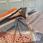 Colors Plus Marka Otantik Desen Twill Eşarp - Turuncu