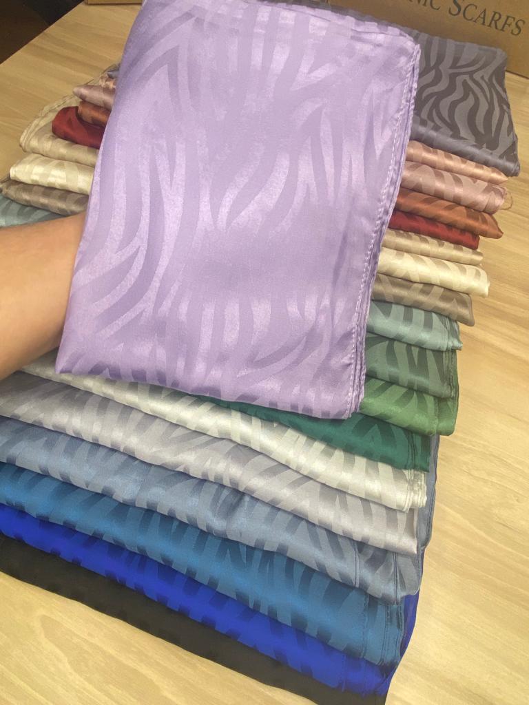 Dalga Desen İpeksi Jakar Şal - Lavanta - Organic ScarfsOrganic Scarfs