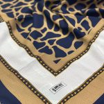 Dalmaçya Desenli Mio Cazz Eşarp - Lacivert-Camel