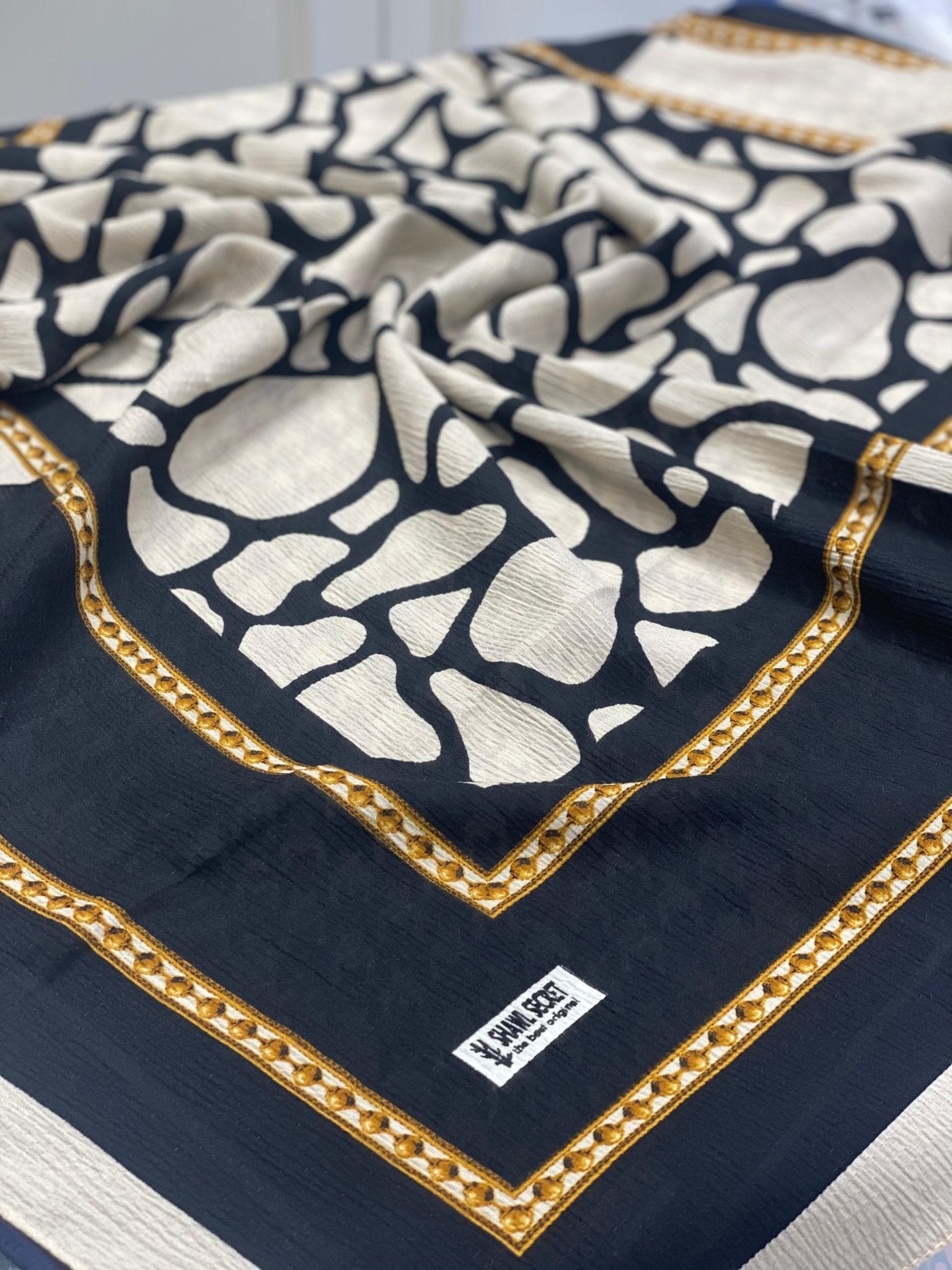 Dalmaçya Desenli Mio Cazz Eşarp - Siyah - Organic ScarfsOrganic Scarfs