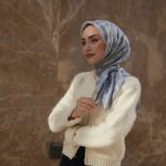 Dama Desen Jakar Eşarp - Gri