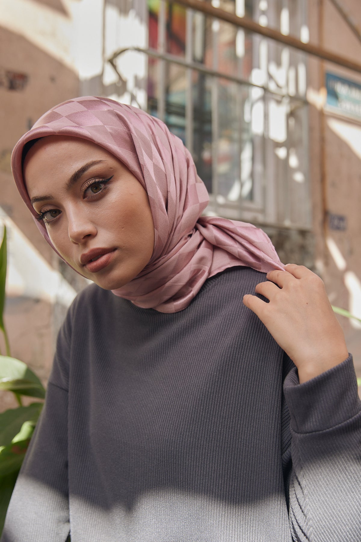 Dama Desen Jakar Eşarp - Şeker Pembe - Organic ScarfsOrganic Scarfs