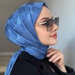 Dama Desen Jakar Şal - İndigo