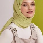 Dama Desen Jakar Şal - Lime