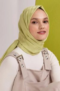 Dama Desen Jakar Şal - Lime