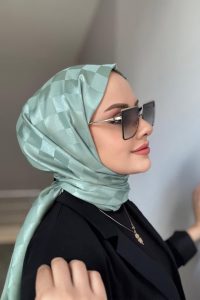Dama Desen Jakar Şal - Mint