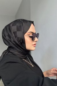 Dama Desen Jakar Şal - Siyah