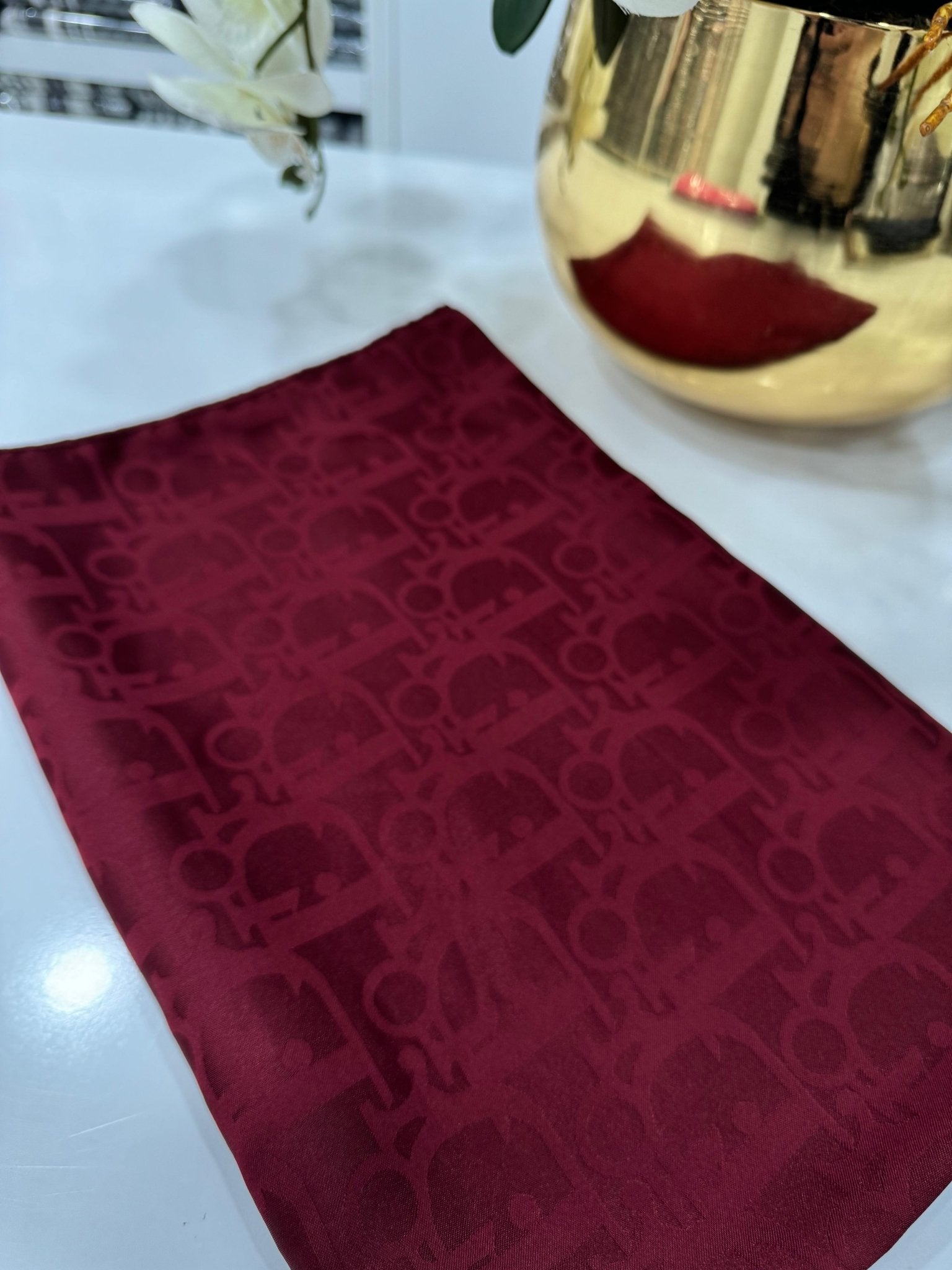 Dior Desen Pamuk İpeksi Jakar Şal - Bordo - Organic ScarfsOrganic Scarfs