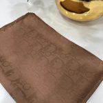 Dior Desen Pamuk İpeksi Jakar Şal 88731 - Çikolata