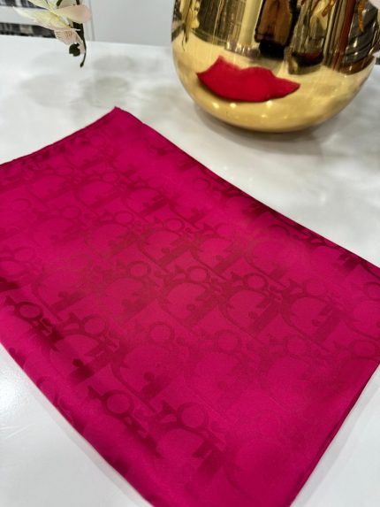 Dior Desen Pamuk İpeksi Jakar Şal - Fuşya - Organic ScarfsOrganic Scarfs