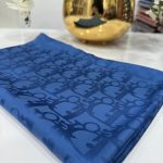 Dior Desen Pamuk İpeksi Jakar Şal 88731 - İndigo