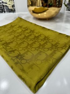 Dior Desen Pamuk İpeksi Jakar Şal 88731 - Yağ Yeşili