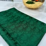 Dior Desen Pamuk İpeksi Jakar Şal 88731 - Zümrüt