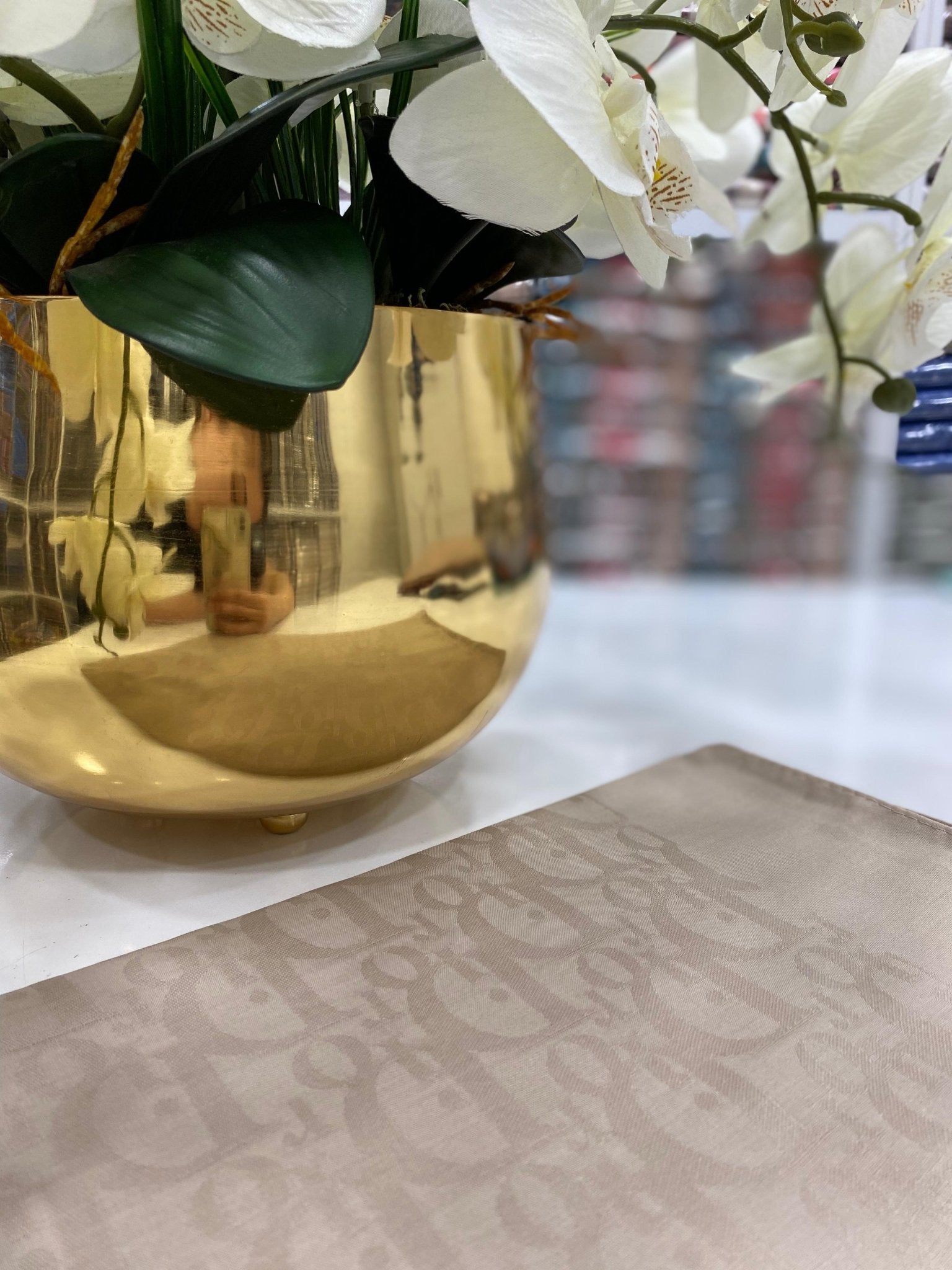 Dior Desen Pamuklu Şal - Latte - Organic ScarfsOrganic Scarfs