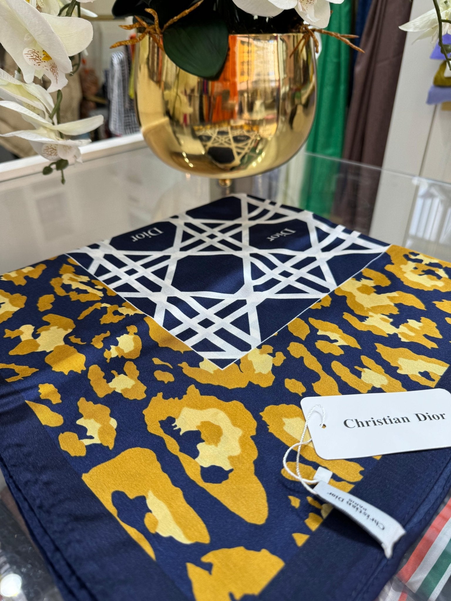 Dior İthal Vual İpek Şal - Lacivert - Organic ScarfsOrganic Scarfs