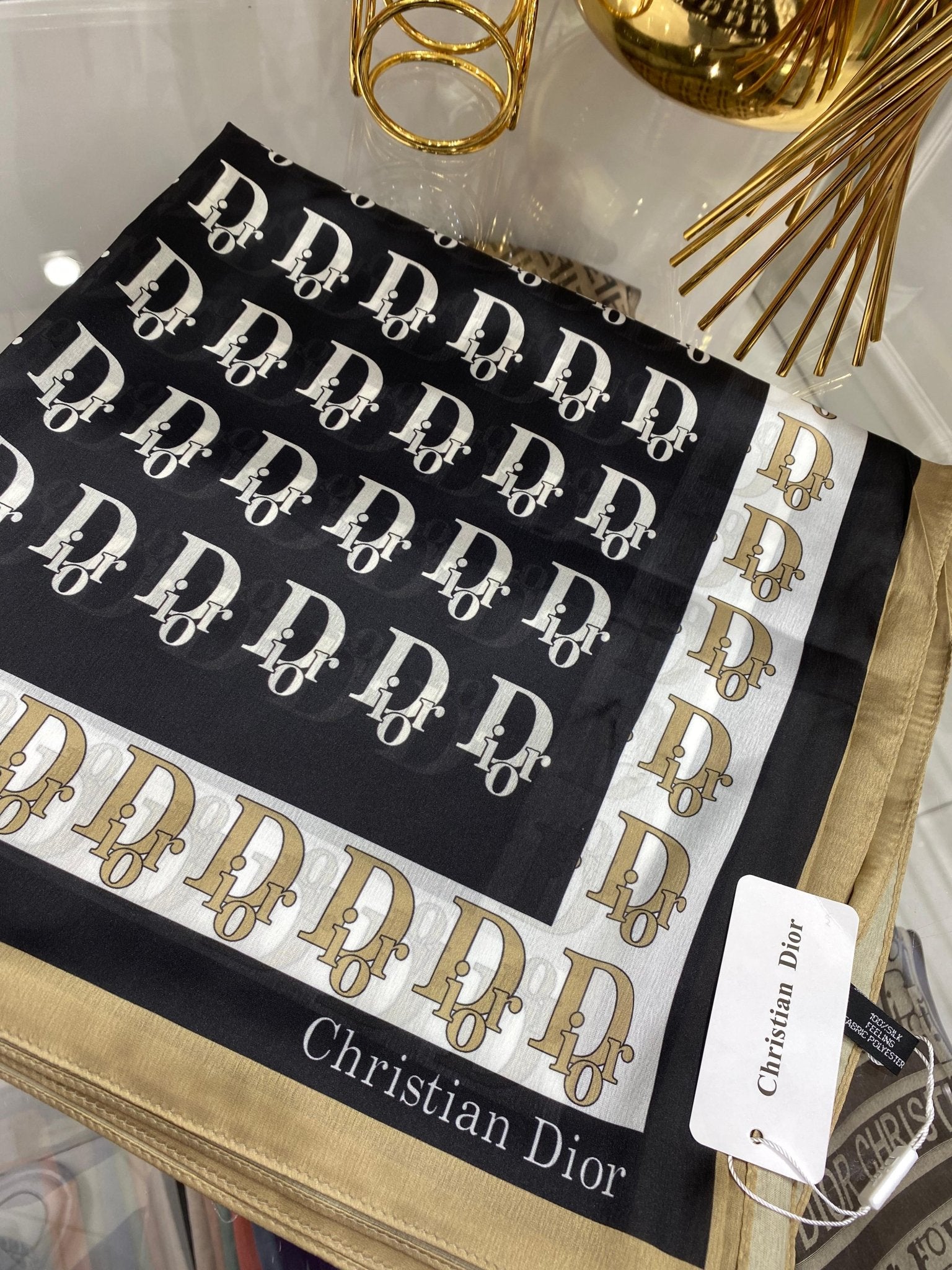 Dior İthal Vual İpek Şal - Siyah - Organic ScarfsOrganic Scarfs