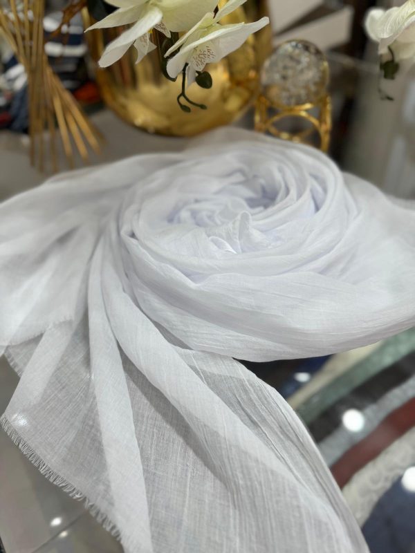 Dubai İpeği Şal - Beyaz - Organic ScarfsOrganic Scarfs